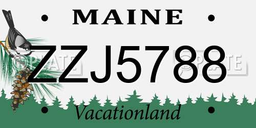 ZZJ5788 Maine License Plate