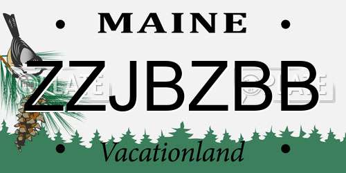 ZZJBZBB Maine License Plate