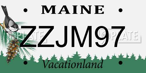 ZZJM97 Maine License Plate