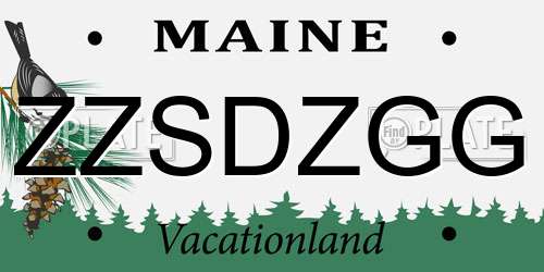 ZZSDZGG Maine License Plate