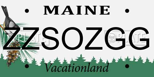ZZSOZGG Maine License Plate