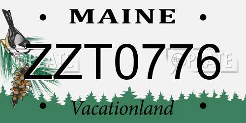ZZT0776 Maine License Plate