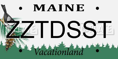 ZZTDSST Maine License Plate