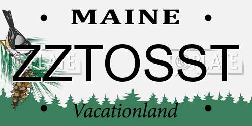 ZZTOSST Maine License Plate