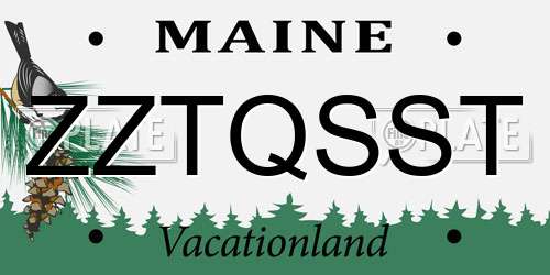 ZZTQSST Maine License Plate