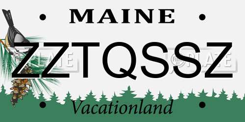 ZZTQSSZ Maine License Plate