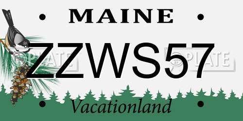 ZZWS57 Maine License Plate