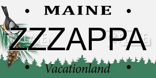ZZZAPPA Maine License Plate