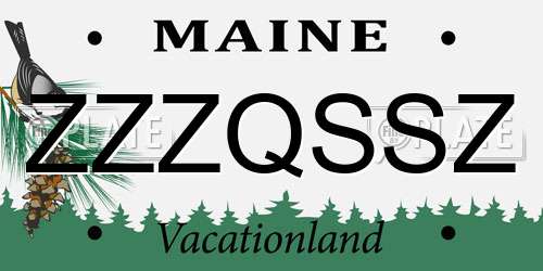 ZZZQSSZ Maine License Plate