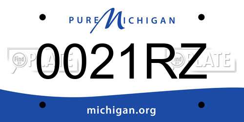 0021RZ Michigan License Plate