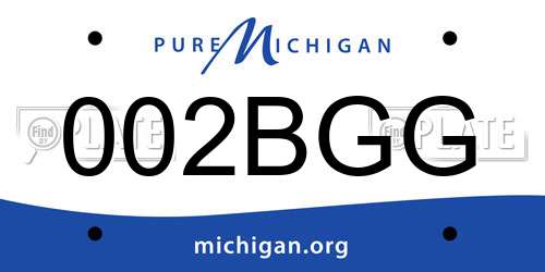 002BGG Michigan License Plate