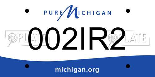 002IR2 Michigan License Plate