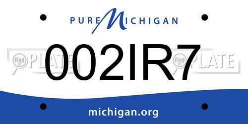 002IR7 Michigan License Plate