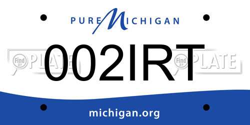 002IRT Michigan License Plate