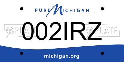 002IRZ Michigan License Plate