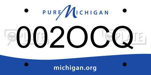 002OCQ Michigan License Plate