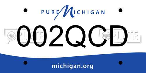 002QCD Michigan License Plate