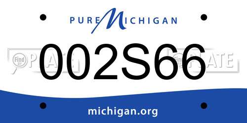 002S66 Michigan License Plate