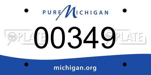 00349 Michigan License Plate