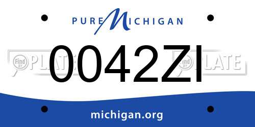 0042ZI Michigan License Plate