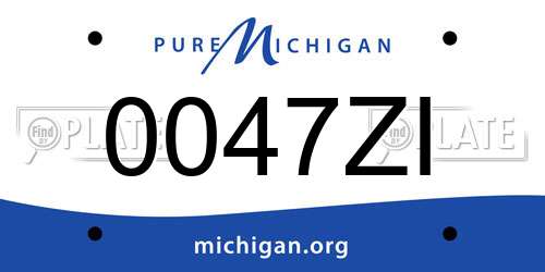 0047ZI Michigan License Plate