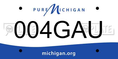 004GAU Michigan License Plate