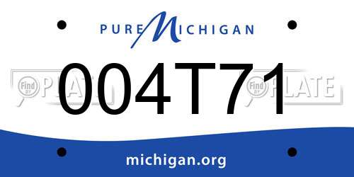 004T71 Michigan License Plate