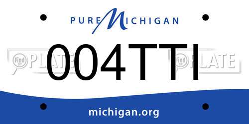 004TTI Michigan License Plate