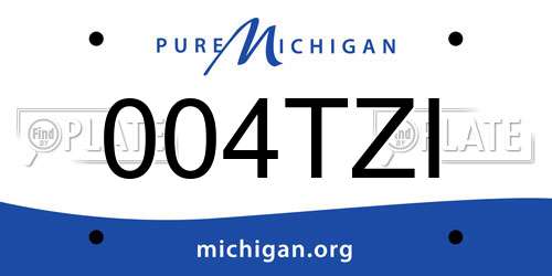 004TZI Michigan License Plate