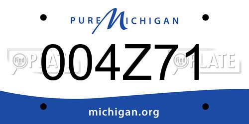 004Z71 Michigan License Plate