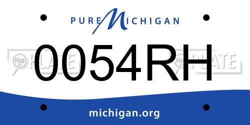 0054RH Michigan License Plate