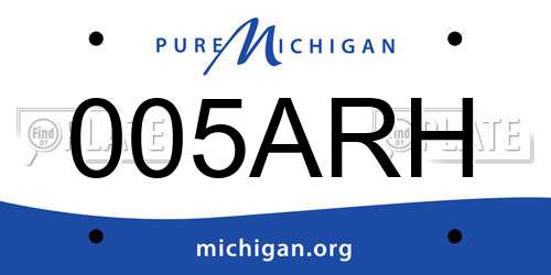 005ARH Michigan License Plate