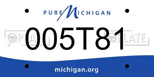 005T81 Michigan License Plate