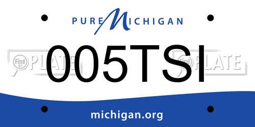 005TSI Michigan License Plate