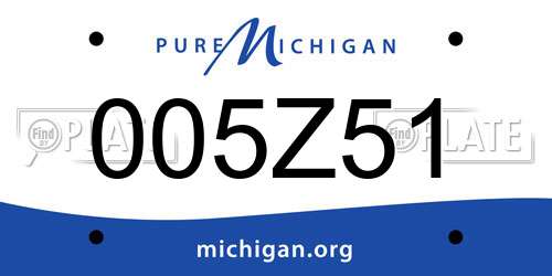 005Z51 Michigan License Plate