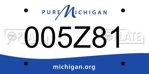 005Z81 Michigan License Plate