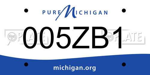 005ZB1 Michigan License Plate