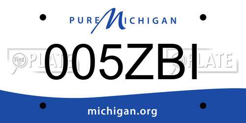 005ZBI Michigan License Plate