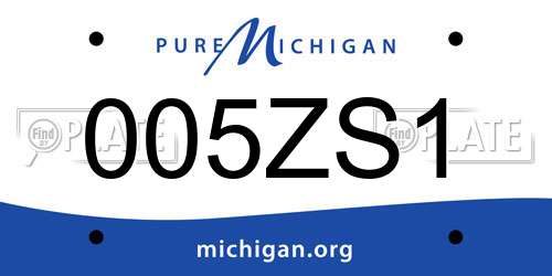 005ZS1 Michigan License Plate