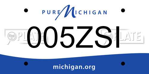 005ZSI Michigan License Plate