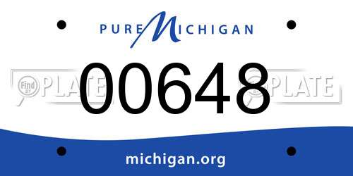 00648 Michigan License Plate