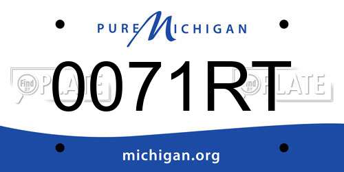 0071RT Michigan License Plate