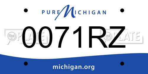 0071RZ Michigan License Plate