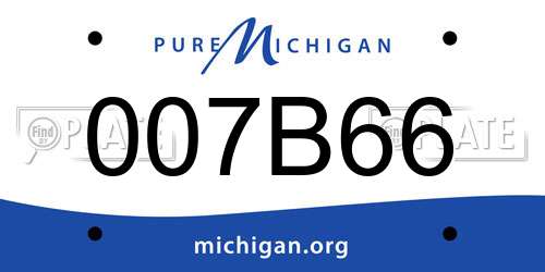 007B66 Michigan License Plate