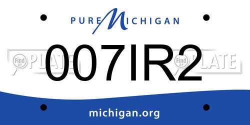 007IR2 Michigan License Plate