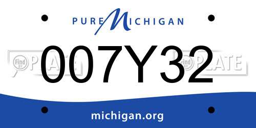 007Y32 Michigan License Plate