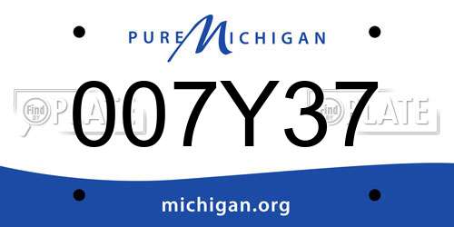 007Y37 Michigan License Plate