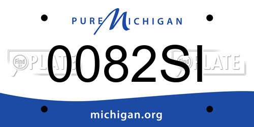 0082SI Michigan License Plate