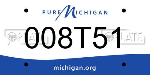 008T51 Michigan License Plate