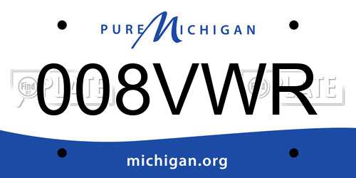 008VWR Michigan License Plate